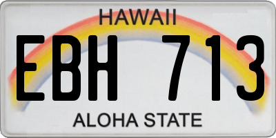 HI license plate EBH713
