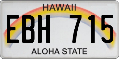HI license plate EBH715