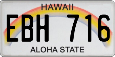 HI license plate EBH716