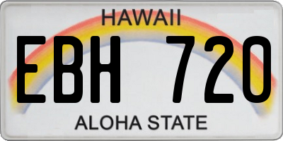 HI license plate EBH720