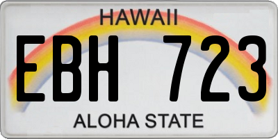 HI license plate EBH723