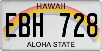 HI license plate EBH728