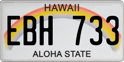 HI license plate EBH733
