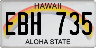 HI license plate EBH735