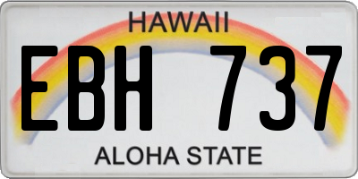 HI license plate EBH737