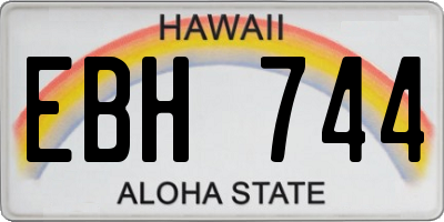 HI license plate EBH744