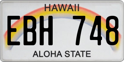 HI license plate EBH748