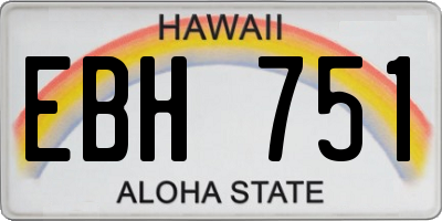 HI license plate EBH751