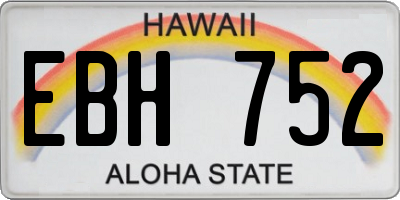HI license plate EBH752