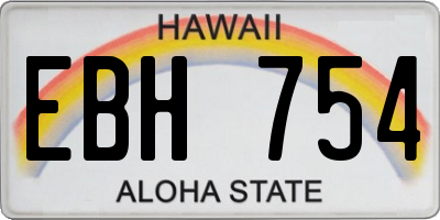 HI license plate EBH754