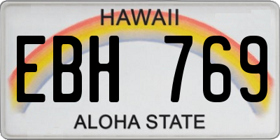 HI license plate EBH769