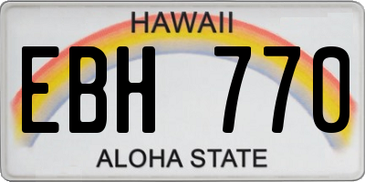 HI license plate EBH770