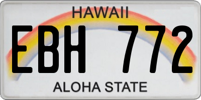 HI license plate EBH772