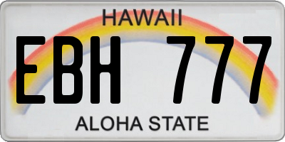 HI license plate EBH777