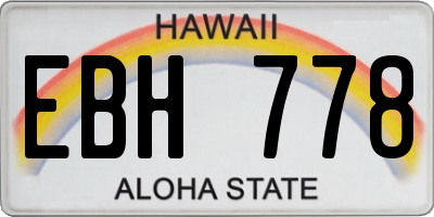 HI license plate EBH778
