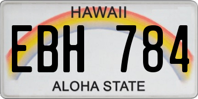 HI license plate EBH784