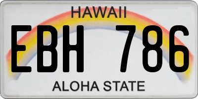 HI license plate EBH786