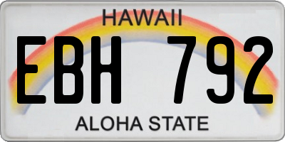 HI license plate EBH792