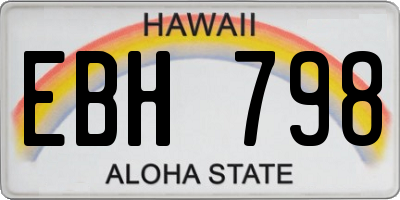 HI license plate EBH798