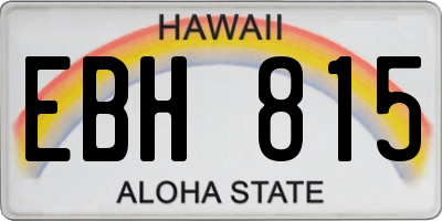 HI license plate EBH815