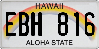 HI license plate EBH816