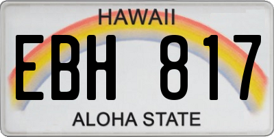 HI license plate EBH817