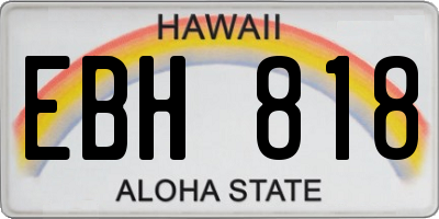 HI license plate EBH818