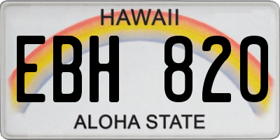 HI license plate EBH820