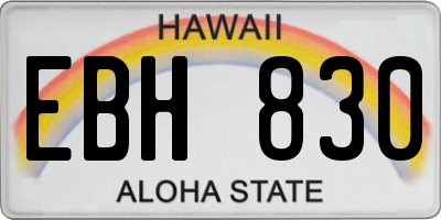 HI license plate EBH830