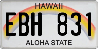 HI license plate EBH831