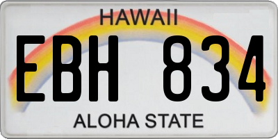 HI license plate EBH834