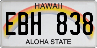 HI license plate EBH838