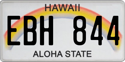 HI license plate EBH844