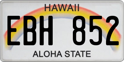 HI license plate EBH852