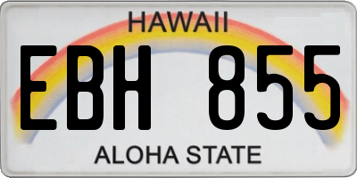 HI license plate EBH855