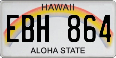 HI license plate EBH864