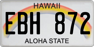 HI license plate EBH872