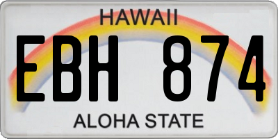 HI license plate EBH874