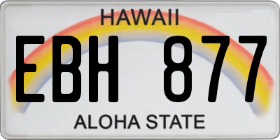 HI license plate EBH877