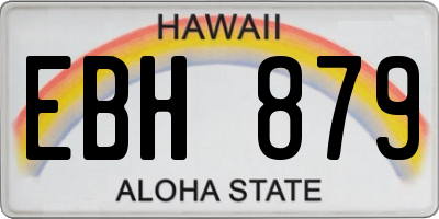 HI license plate EBH879