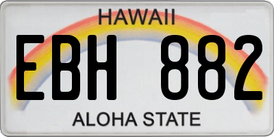 HI license plate EBH882