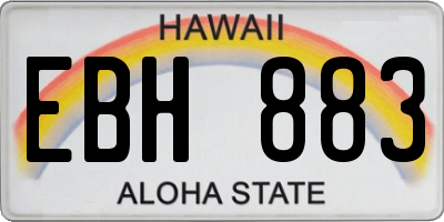 HI license plate EBH883