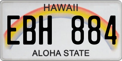 HI license plate EBH884