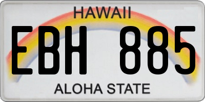 HI license plate EBH885