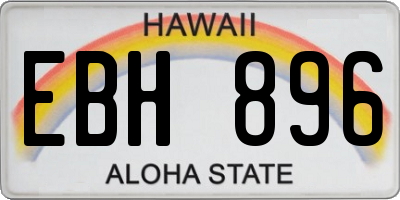 HI license plate EBH896