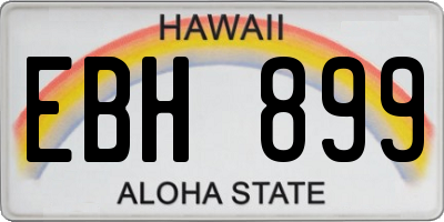HI license plate EBH899