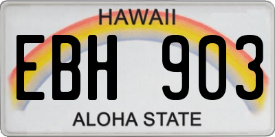 HI license plate EBH903