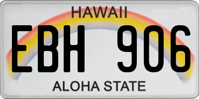 HI license plate EBH906