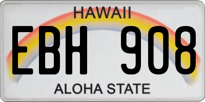 HI license plate EBH908