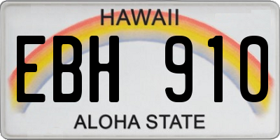 HI license plate EBH910